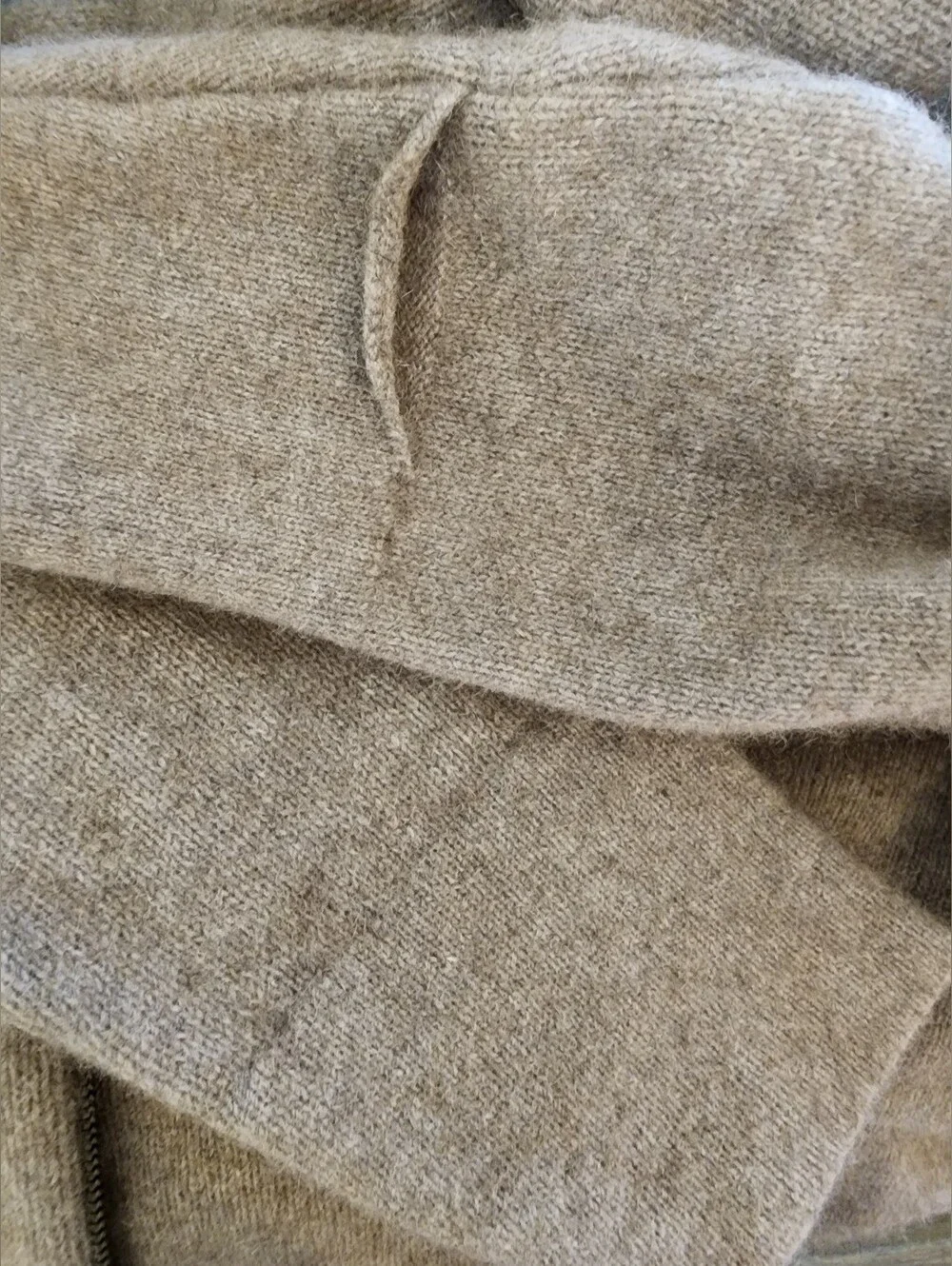 KORU New Zealand Possumsilk Merino Wool Silk Ski Pass Pocket Zip Jacket XXL Tan